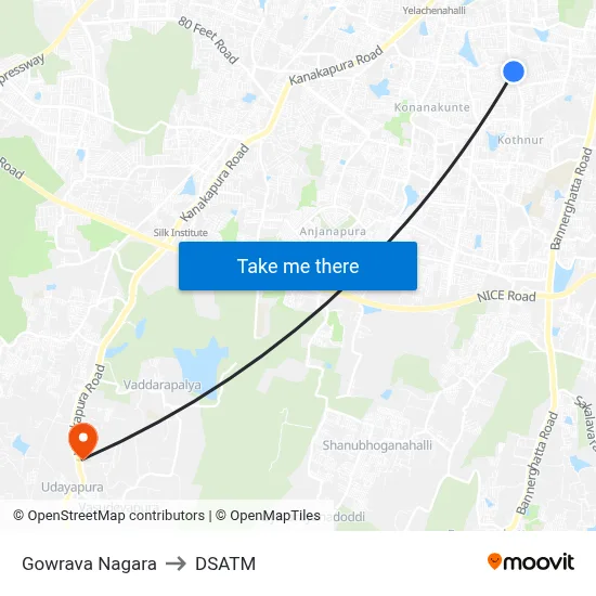 Gowrava Nagara to DSATM map