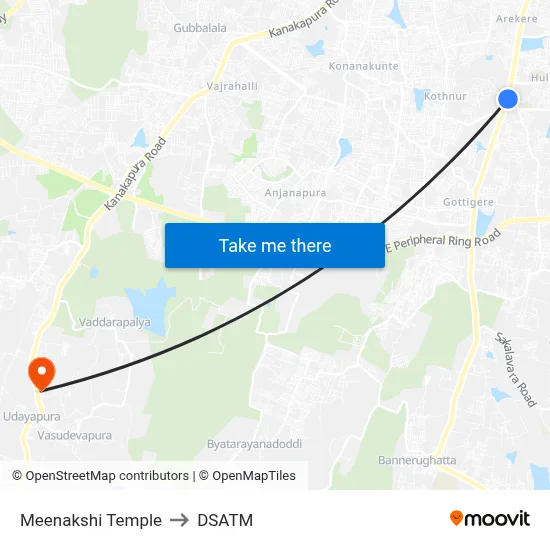 Meenakshi Temple to DSATM map