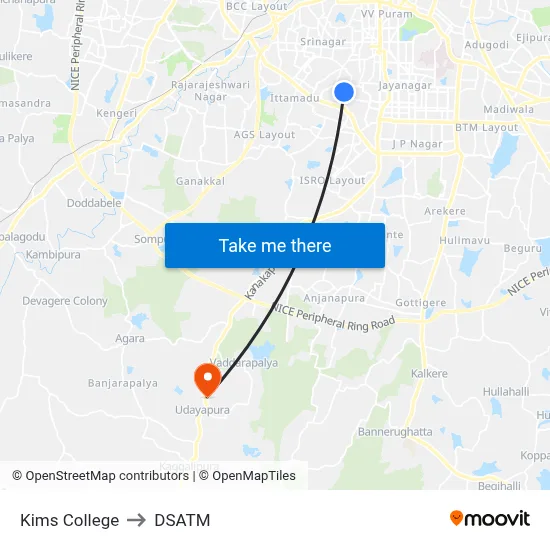 Kims College to DSATM map