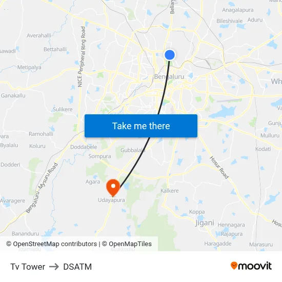 Tv Tower to DSATM map