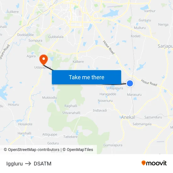 Iggluru to DSATM map