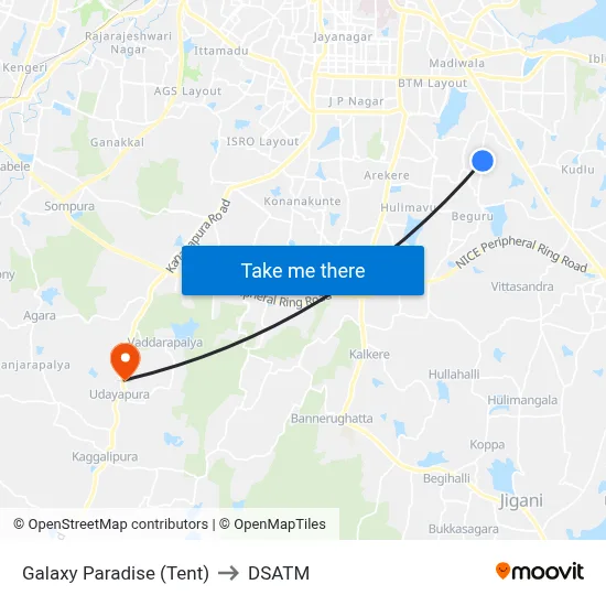 Galaxy Paradise (Tent) to DSATM map
