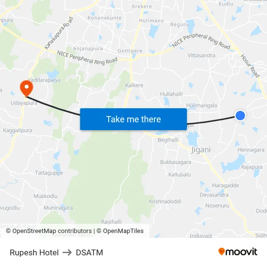 Rupesh Hotel to DSATM map