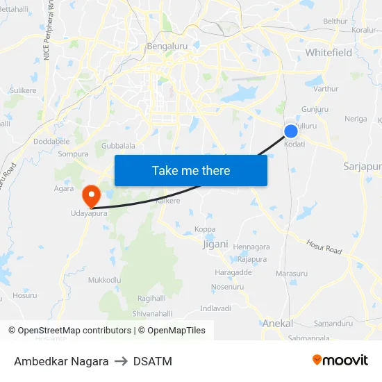Ambedkar Nagara to DSATM map