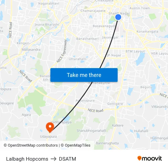 Lalbagh Hopcoms to DSATM map