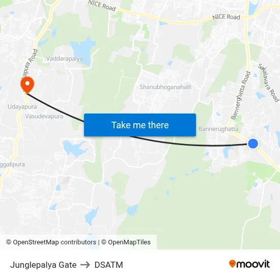 Junglepalya Gate to DSATM map