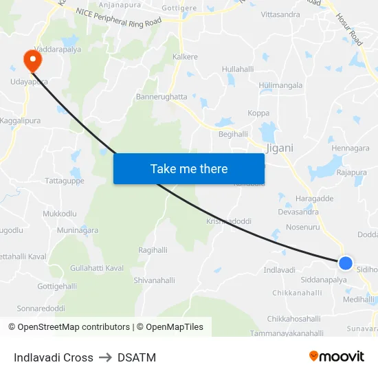 Indlavadi Cross to DSATM map