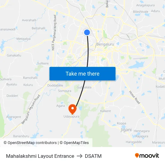 Mahalakshmi Layout Entrance to DSATM map