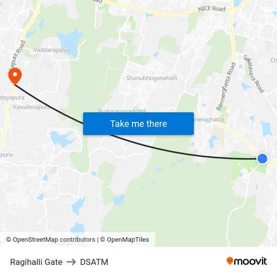 Ragihalli Gate to DSATM map