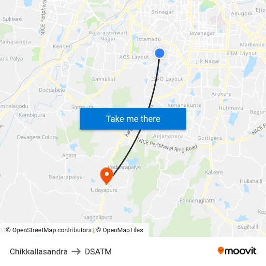 Chikkallasandra to DSATM map