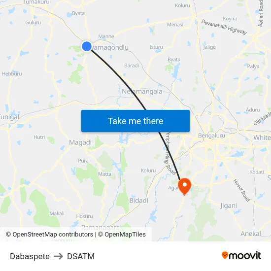 Dabaspete to DSATM map