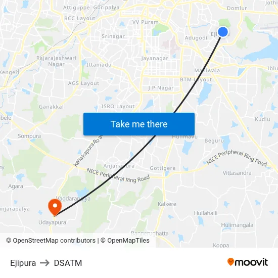Ejipura to DSATM map