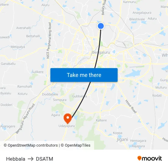 Hebbala to DSATM map