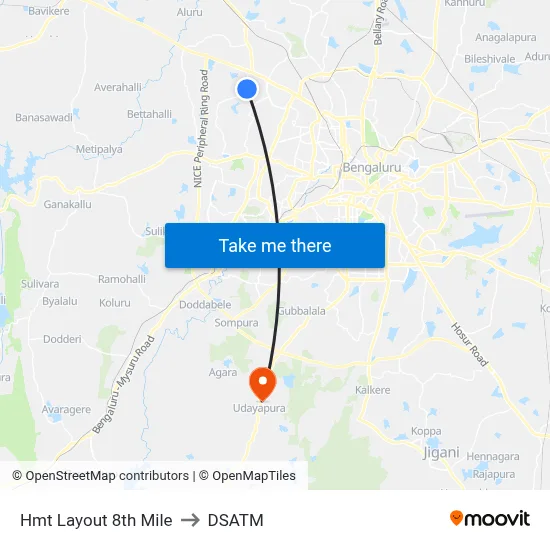 Hmt Layout 8th Mile to DSATM map
