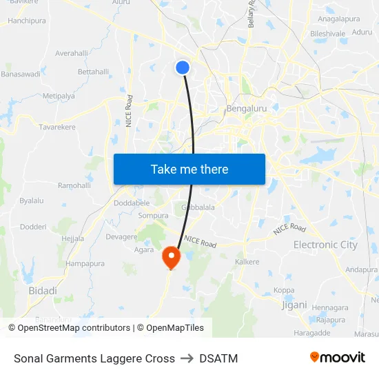 Sonal Garments Laggere Cross to DSATM map