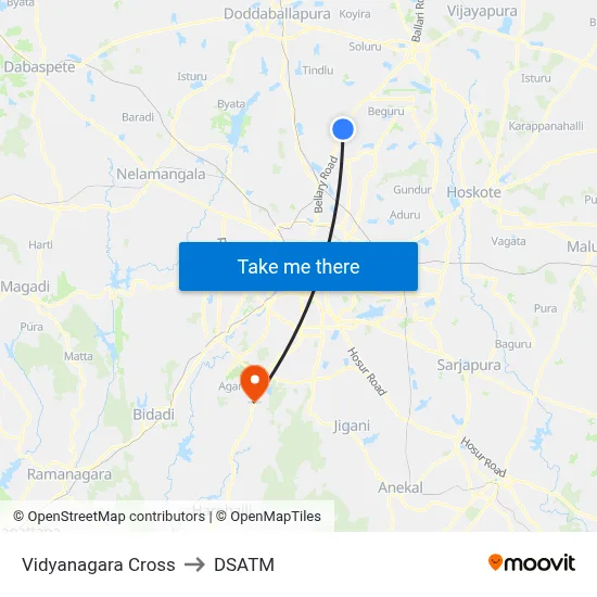 Vidyanagara Cross to DSATM map