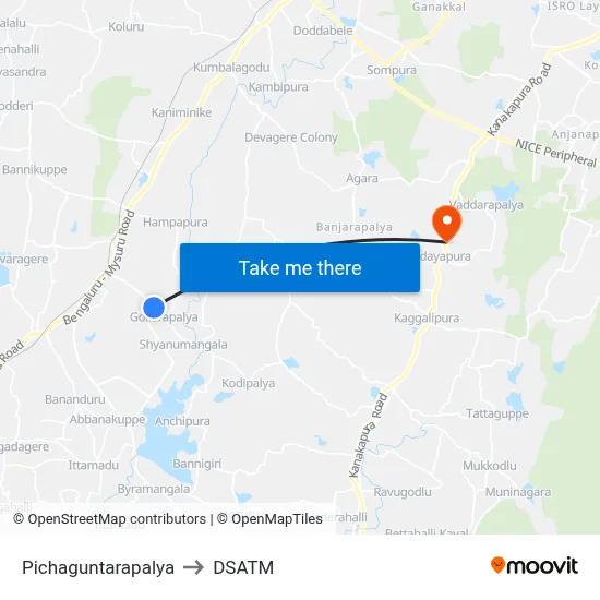 Pichaguntarapalya to DSATM map