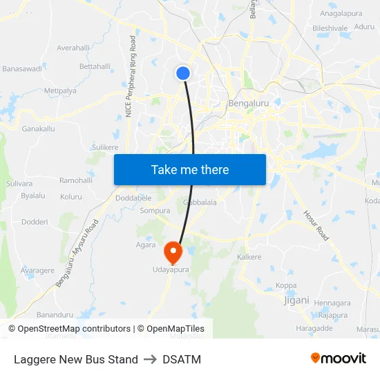 Laggere New Bus Stand to DSATM map