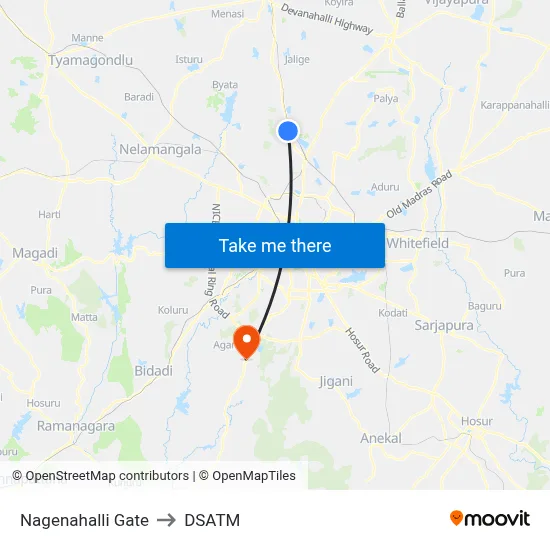Nagenahalli Gate to DSATM map