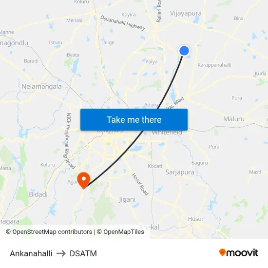 Ankanahalli to DSATM map