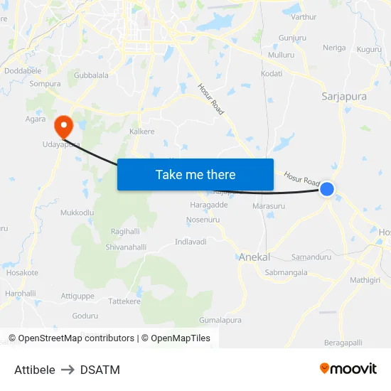 Attibele to DSATM map
