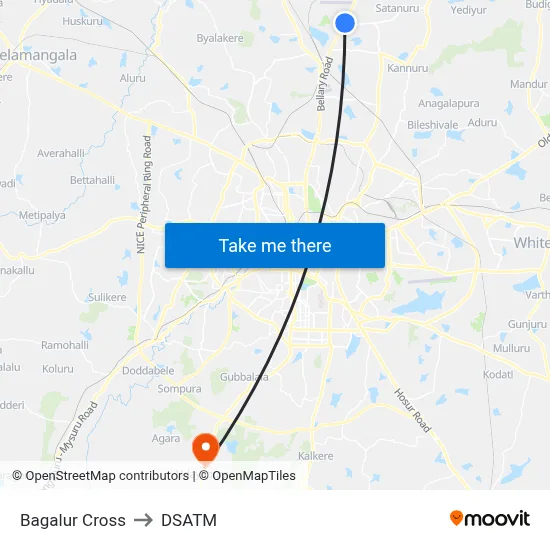 Bagalur Cross to DSATM map