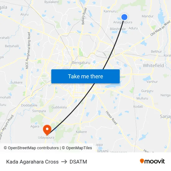 Kada Agarahara Cross to DSATM map