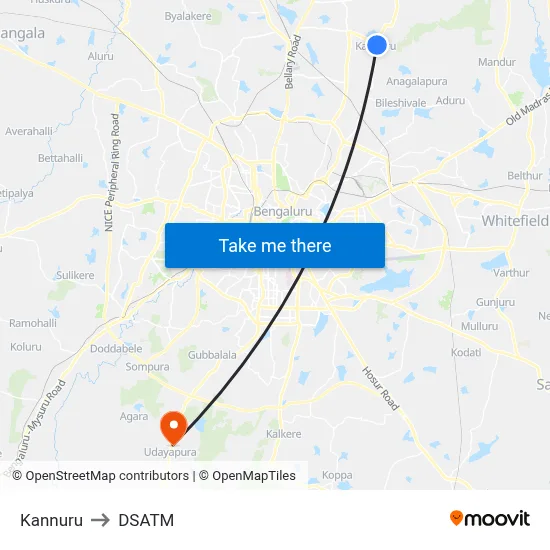 Kannuru to DSATM map