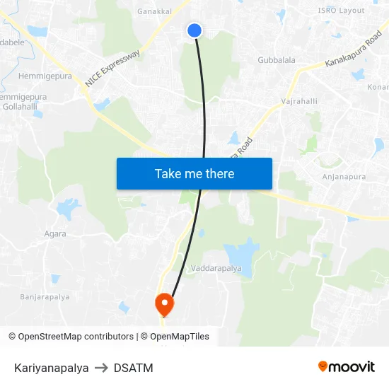 Kariyanapalya to DSATM map