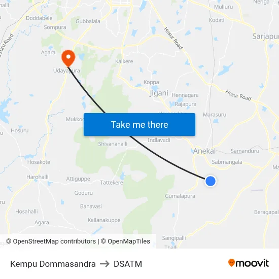 Kempu Dommasandra to DSATM map