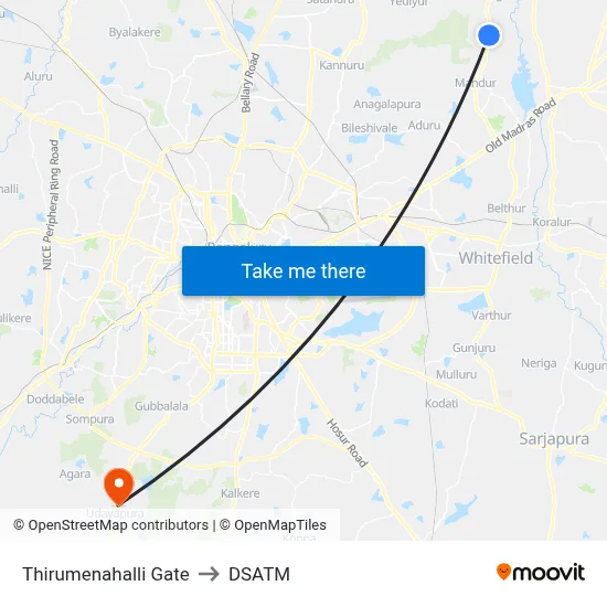 Thirumenahalli Gate to DSATM map