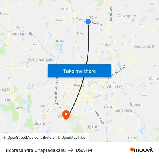 Beerasandra Chapradakallu to DSATM map