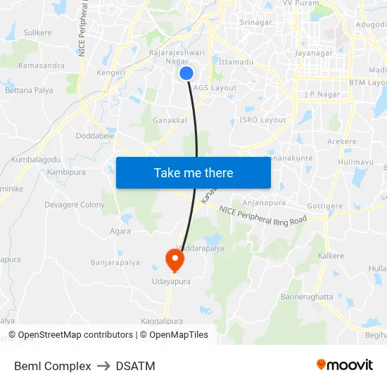 Beml Complex to DSATM map