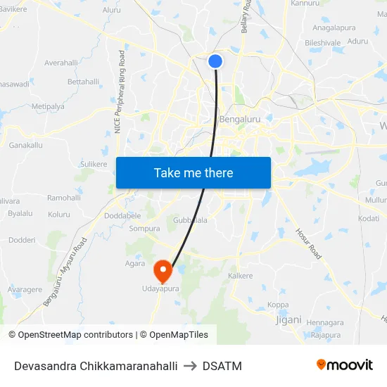 Devasandra Chikkamaranahalli to DSATM map