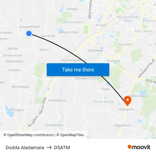 Dodda Aladamara to DSATM map