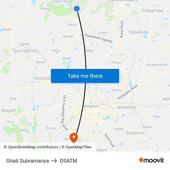 Ghati Subramanya to DSATM map