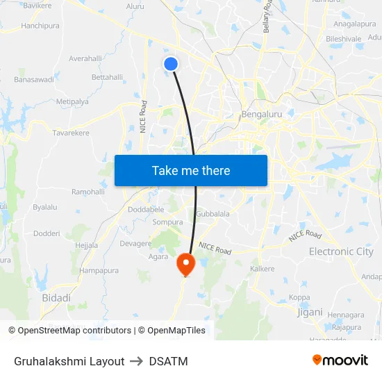 Gruhalakshmi Layout to DSATM map