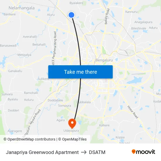 Janapriya Greenwood Apartment to DSATM map