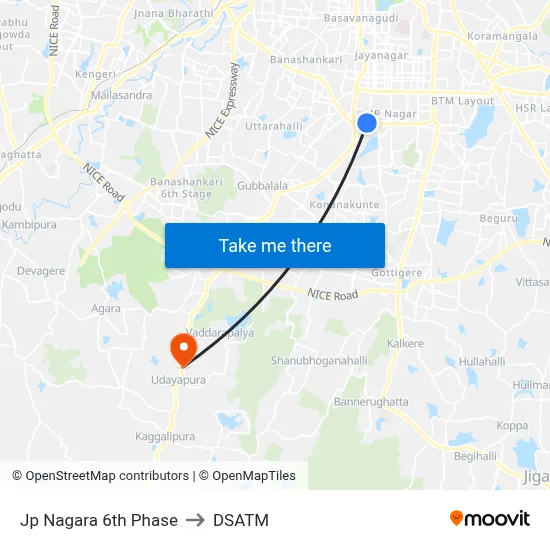 Jp Nagara 6th Phase to DSATM map