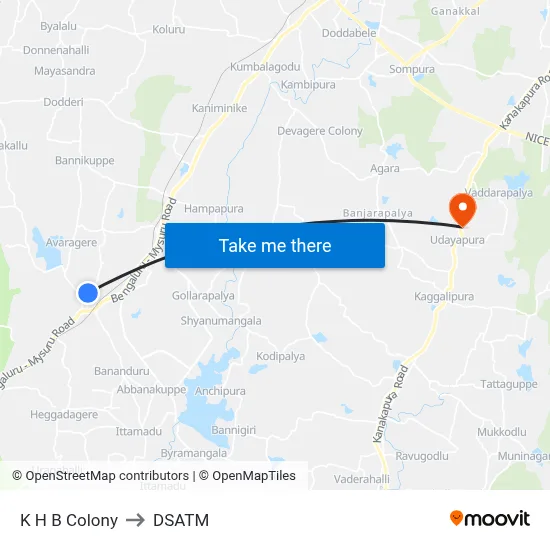 K H B Colony to DSATM map