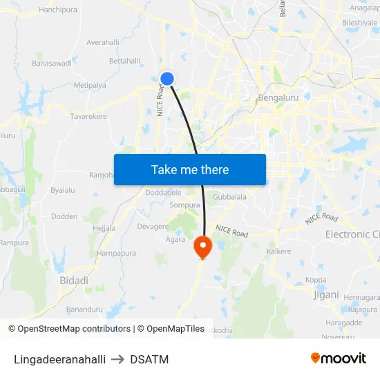 Lingadeeranahalli to DSATM map