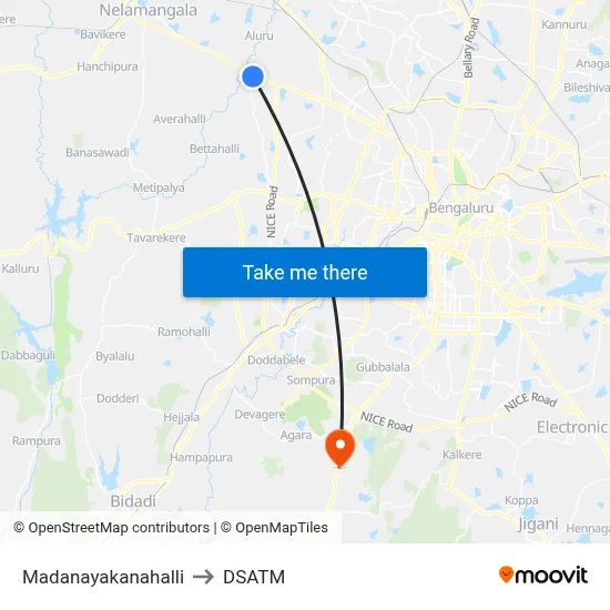 Madanayakanahalli to DSATM map