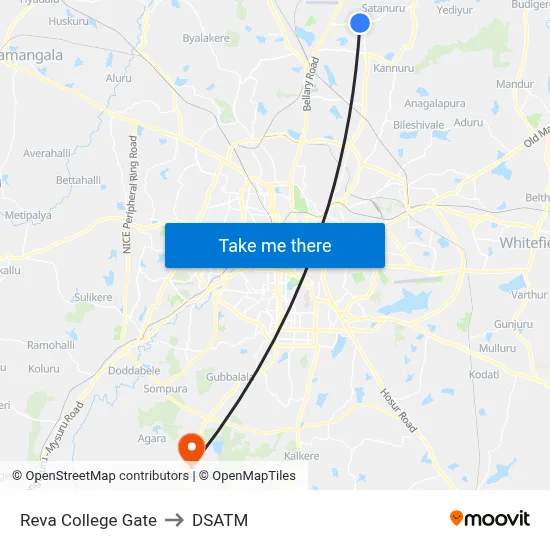 Reva College Gate to DSATM map