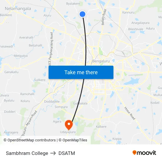 Sambhram College to DSATM map