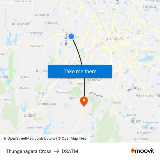 Thunganagara Cross to DSATM map