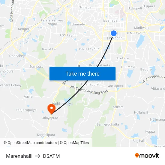 Marenahalli to DSATM map