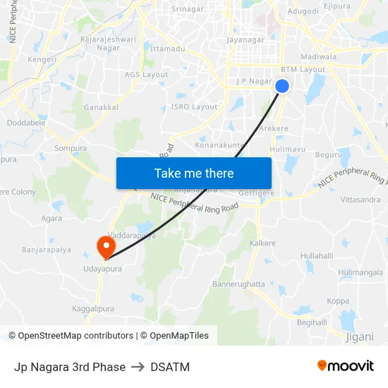 Jp Nagara 3rd Phase to DSATM map