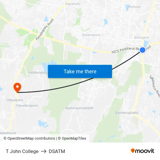 T John College to DSATM map