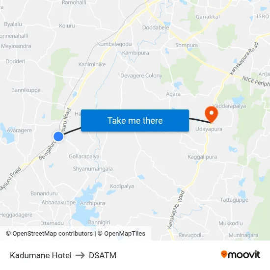 Kadumane Hotel to DSATM map