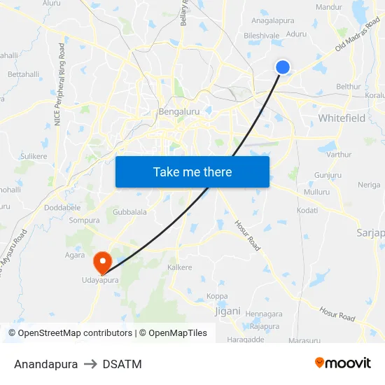 Anandapura to DSATM map